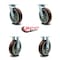 Service Caster 8 Inch Polyurethane Caster Set with Roller Bearing 2 Swivel 2 Rigid SCC SCC-30CS820-PPUR-2-R820-2 - alternate 2
